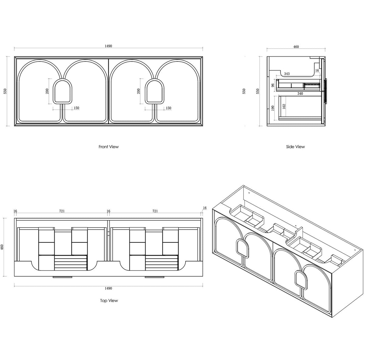 BALMORAL Mark II Wall Hung Vanity Matte White 