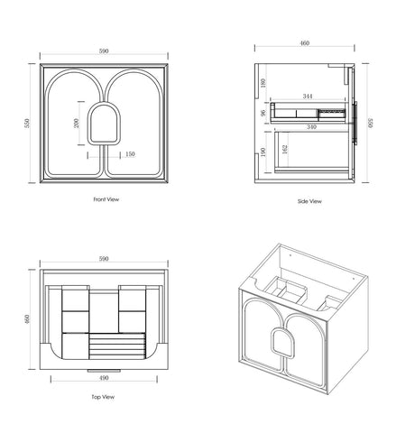 BALMORAL Mark II Wall Hung Vanity Matte White 