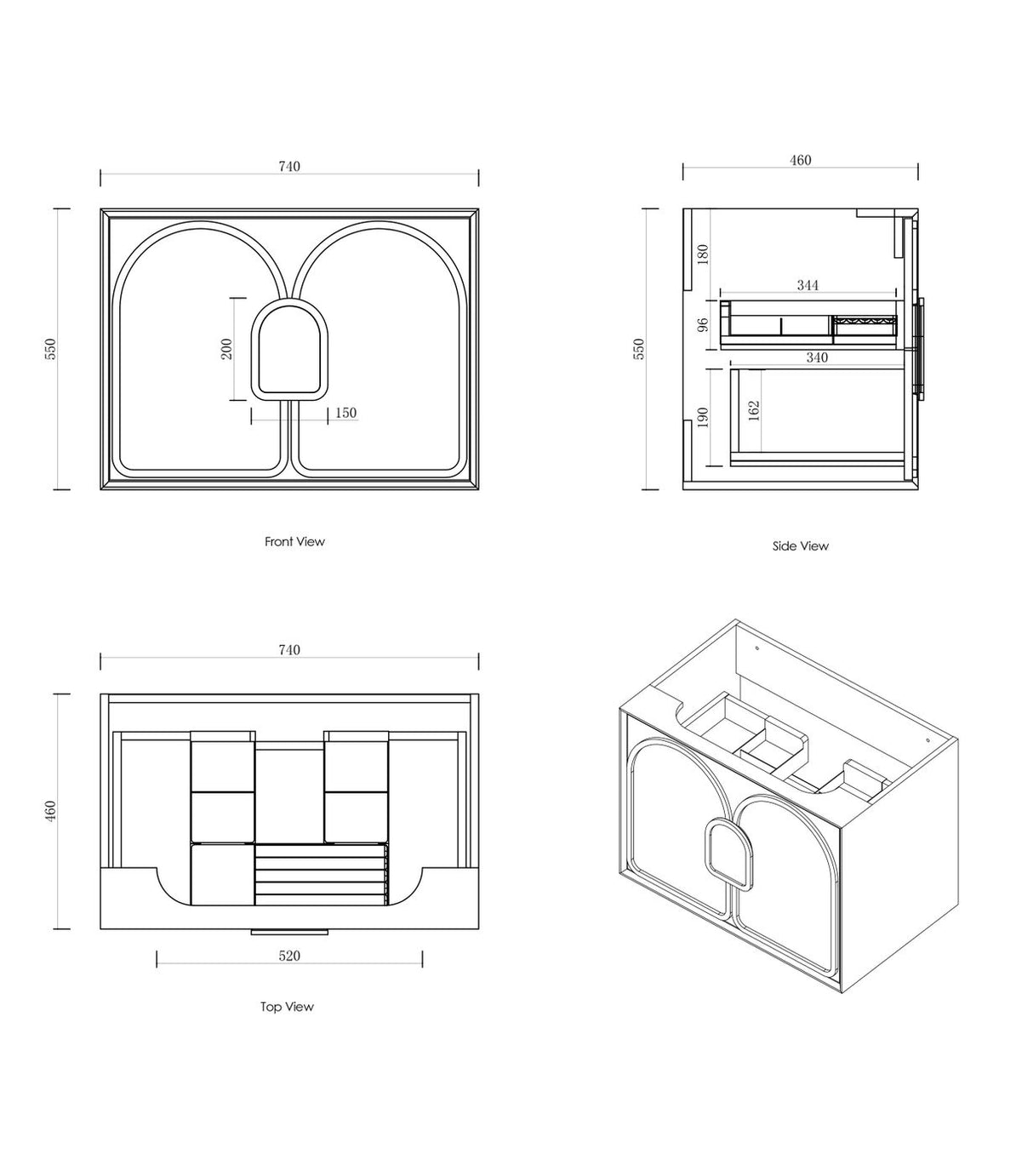 BALMORAL Mark II Wall Hung Vanity Matte White 