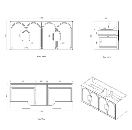 BALMORAL Mark II Wall Hung Vanity Woodland Oak