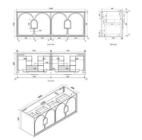 BALMORAL Mark II Wall Hung Vanity Woodland Oak