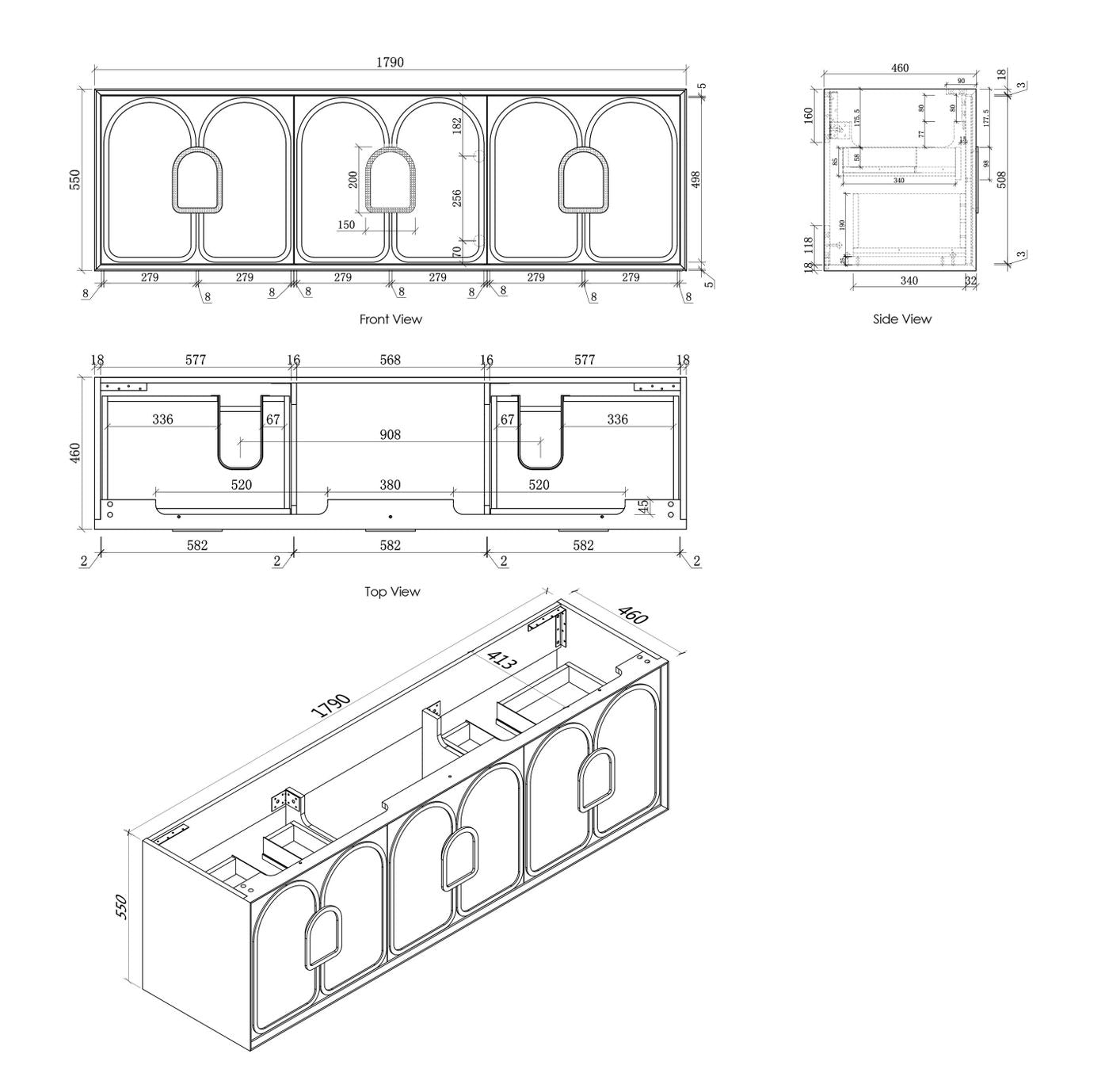 BALMORAL Mark II Wall Hung Vanity Woodland Oak