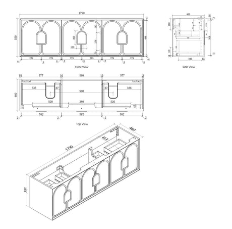 BALMORAL Mark II Wall Hung Vanity Woodland Oak