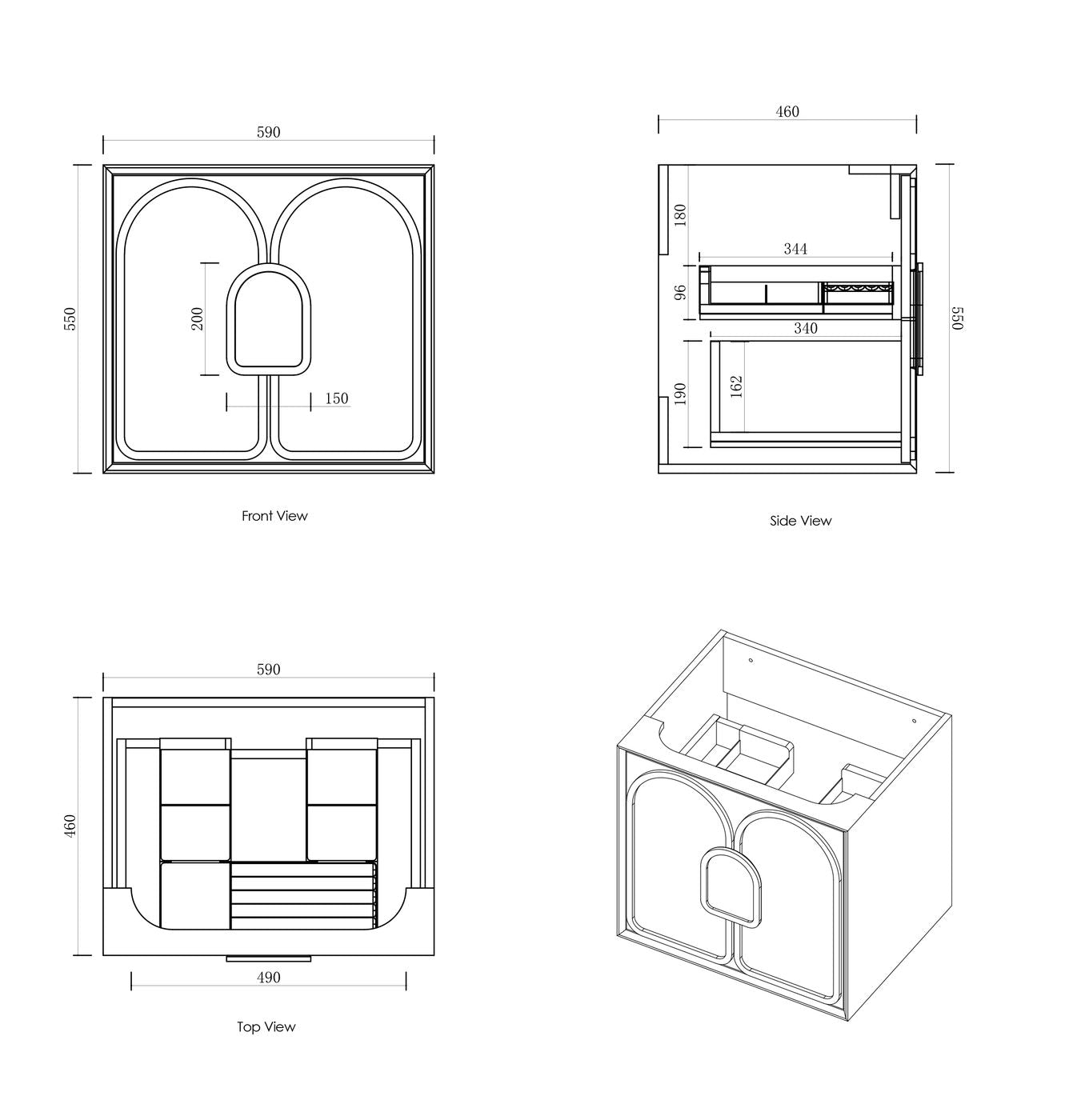 BALMORAL Mark II Wall Hung Vanity Woodland Oak