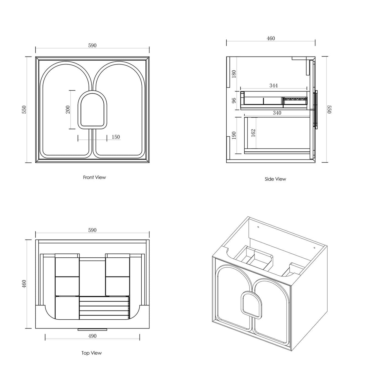 BALMORAL Mark II Wall Hung Vanity Woodland Oak