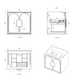 BALMORAL Mark II Wall Hung Vanity Woodland Oak