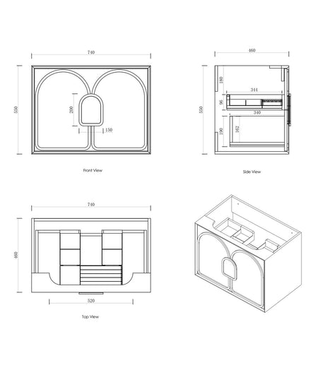 BALMORAL Mark II Wall Hung Vanity Woodland Oak