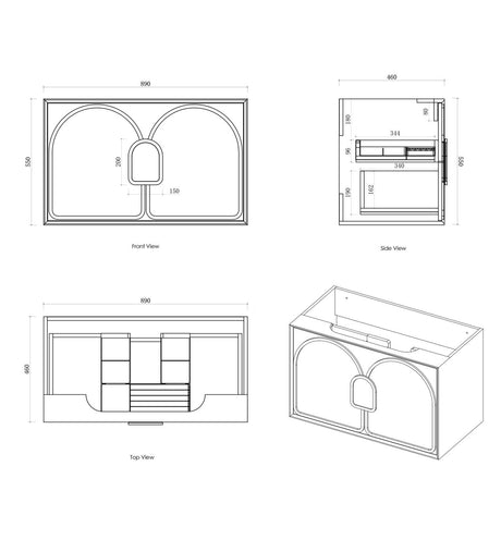BALMORAL Mark II Wall Hung Vanity Woodland Oak