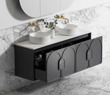 BALMORAL Wall Hung Vanity Black Oak 1500 Side View