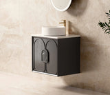 BALMORAL Wall Hung Vanity Black Oak 600 Side View
