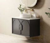 BALMORAL Wall Hung Vanity Black Oak 900 Side View