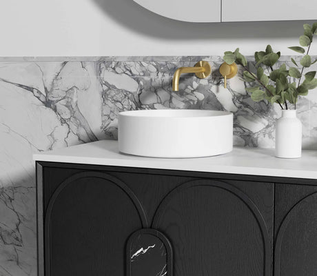 BALMORAL Wall Hung Vanity Black Oak Close View