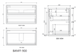 Riva Banff Wall Hung Vanity Coastal Oak (All Sizes)