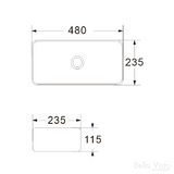 Riva Basin 480 x 230mm (Black)- Clearance