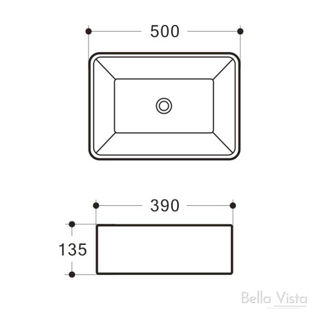 Riva Basin 500 x 390mm (Black)- Clearance