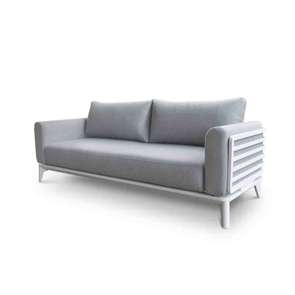 Alora 3 Seater Outdoor Aluminium Lounge in White/Charcoal