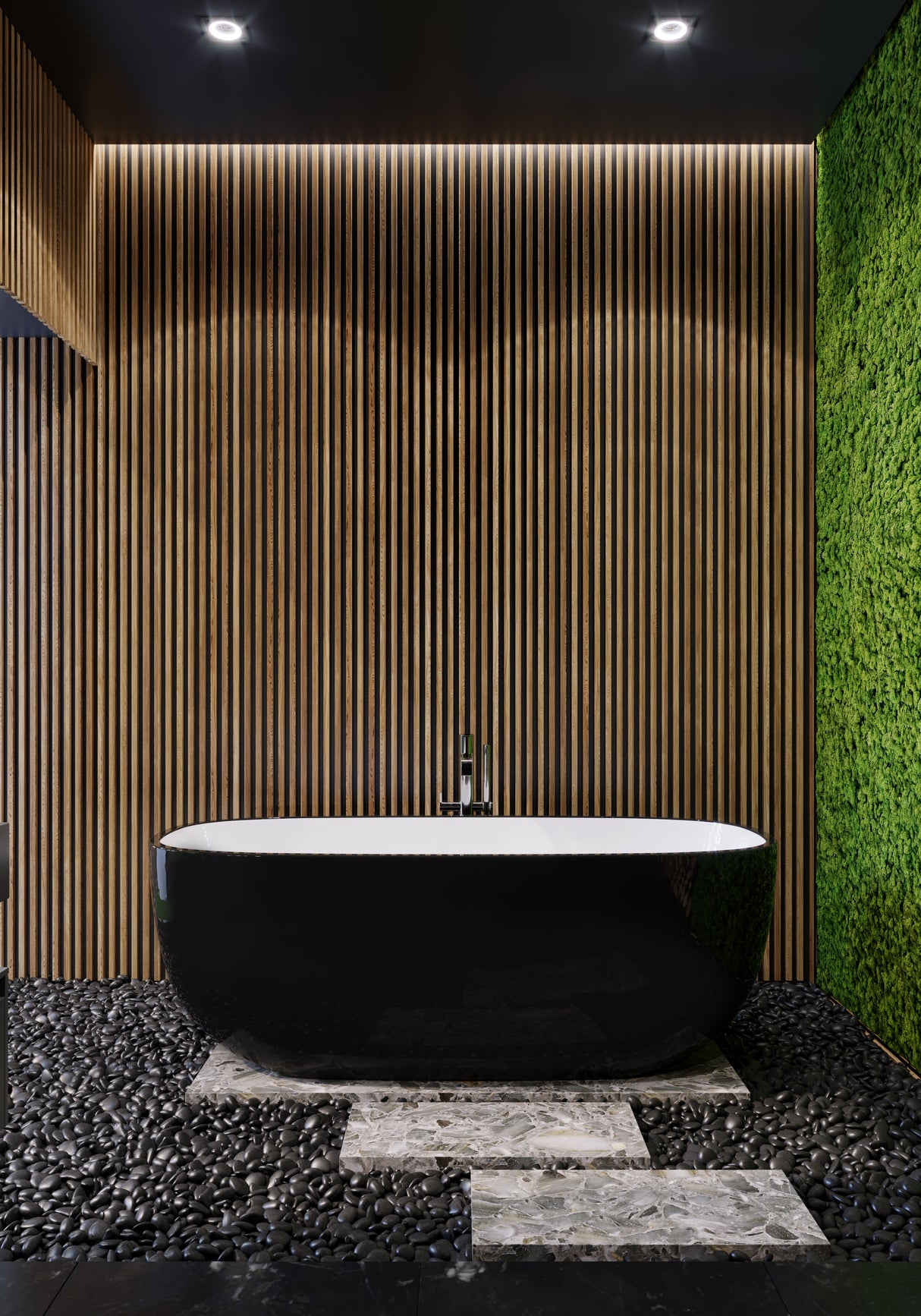SAPPHIRE BLACK Freestanding Bathtub Overflow 1650mm