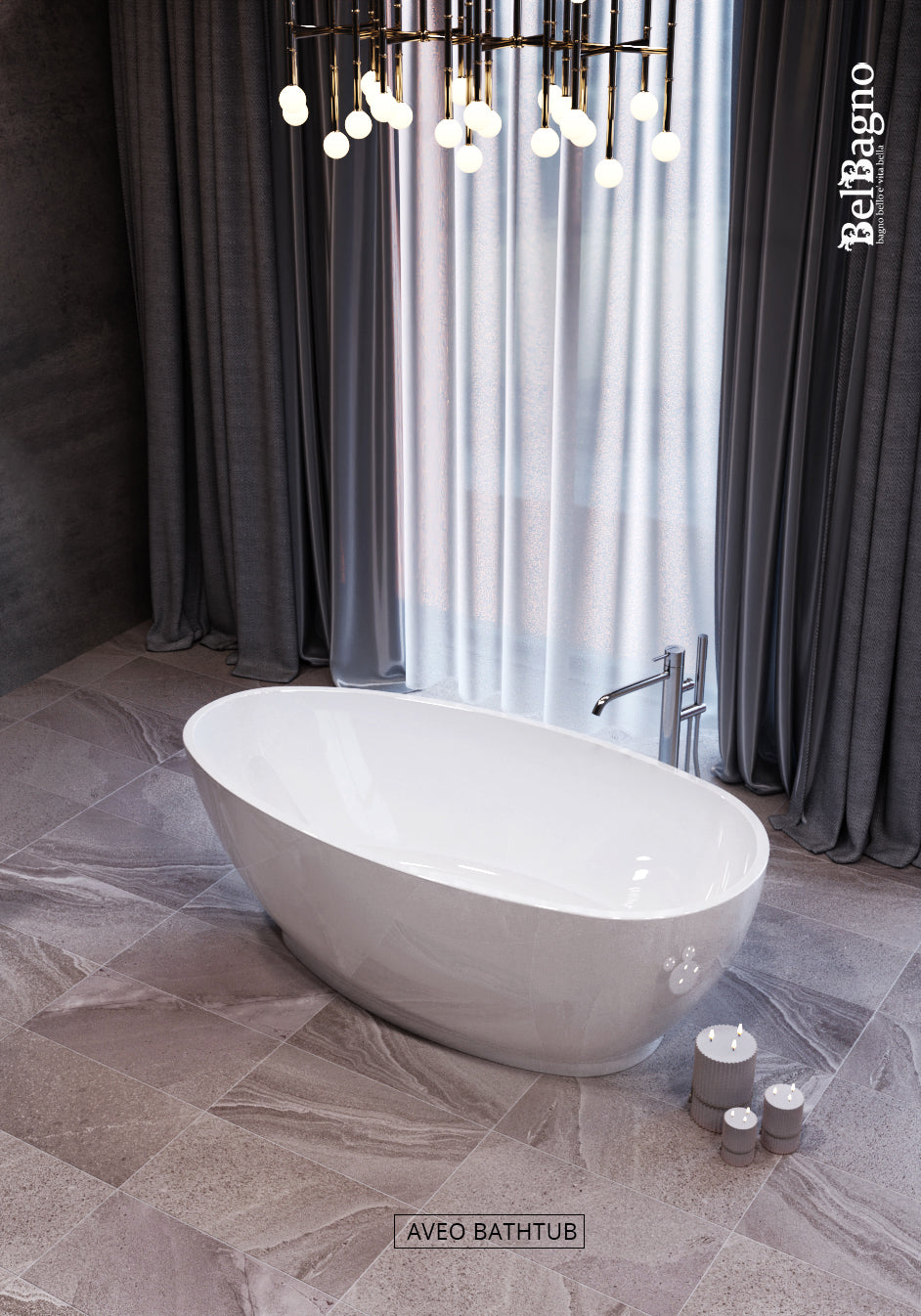 AVEO Freestanding Bathtub Overflow 1700MM
