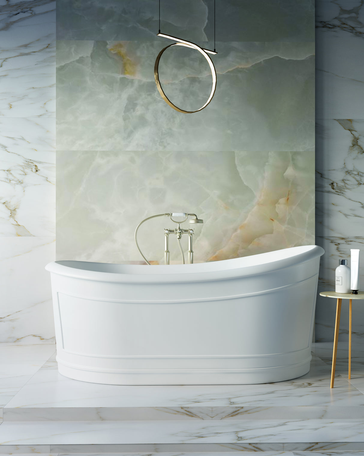 RITZ Freestanding Bathtub with Non-Overflow (Matte White) (1700mm)