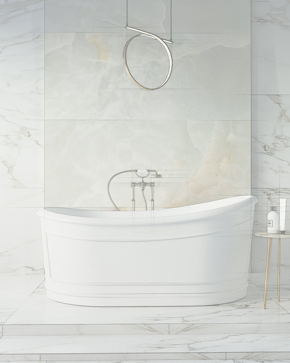RITZ Freestanding Bathtub with Non-Overflow (Matte White) (1700mm)