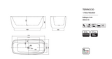 TERRICCIO Freestanding Bathtub Overflow 1700MM/1500MM