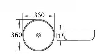 POS Fluted Gloss White/Matte White Basin (Round: 360x360x115)