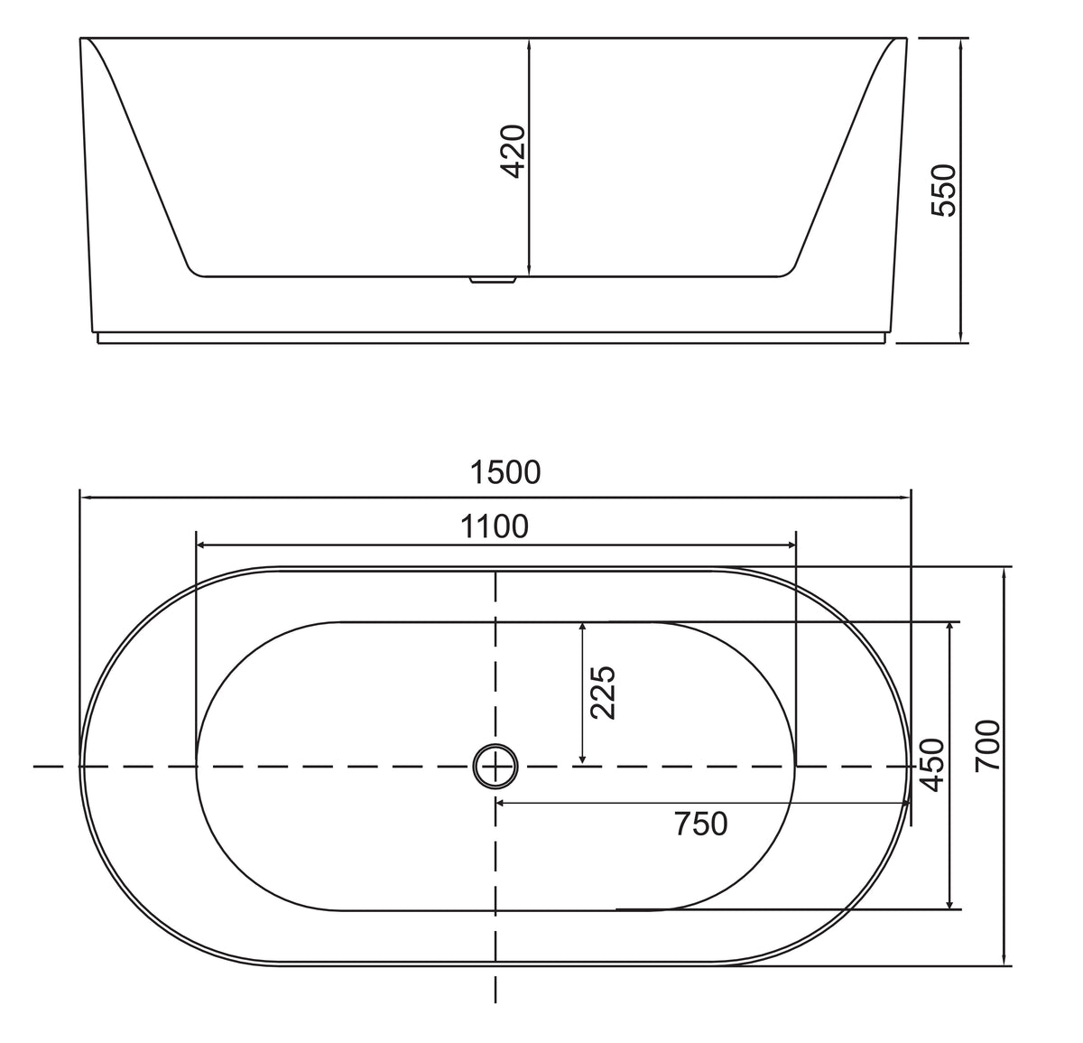 BERG Soft Sand Freestanding Bathtub Non-overflow (1500/ 1700mm)