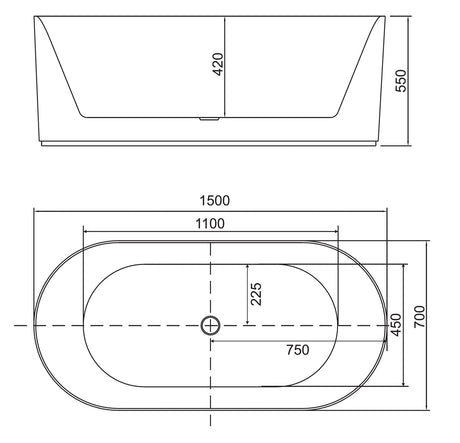BERG Soft Sand Freestanding Bathtub Non-overflow (1500/ 1700mm)