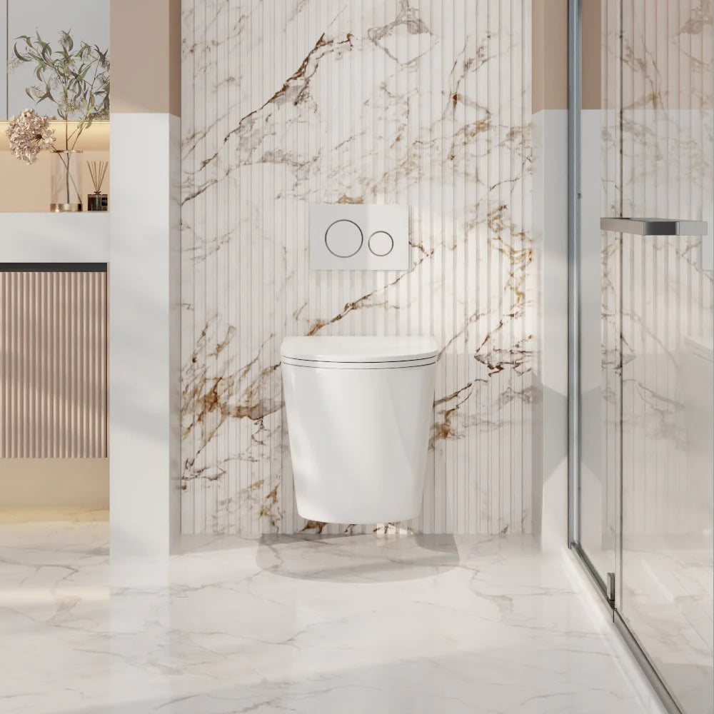 Zara Rimless Wall Hung Toilet Pan (Gloss White)
