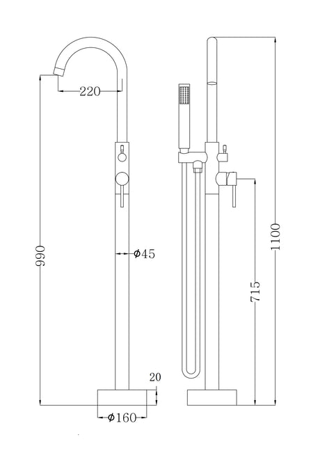 Otus Free Standing Bath Mixer