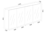 BIANCA PVC Shaving Cabinet 1500mm - Glossy White-drawing-1