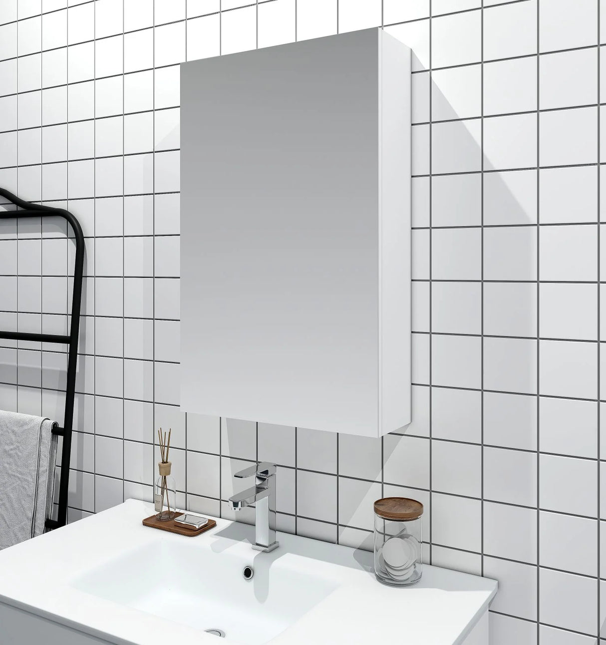 BIANCA PVC Shaving Cabinet 450mm - Glossy White-1