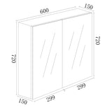BIANCA MDF Shaving Cabinet 600mm - Gloss White