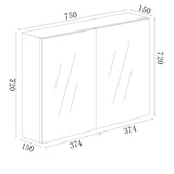 BIANCA MDF Shaving Cabinet 750mm - Gloss White