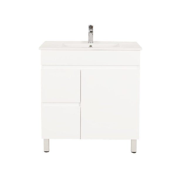 BIANCA Gloss White PVC Floor Standing Vanity Cabinet 750mm