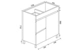 BIANCA Gloss White PVC Floor Standing Vanity Cabinet 750mm
