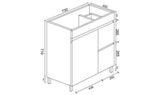 BIANCA Gloss White PVC Floor Standing Vanity Cabinet 750mm