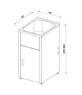 35L Stainless Laundry Tub and Cabinet white (455x555x925)
