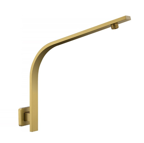 Blaze Square Gooseneck Wall Shower Arm - Brushed Brass