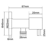 BLAZE Round Black 1/4 Turn Washing Machine Stop Tap