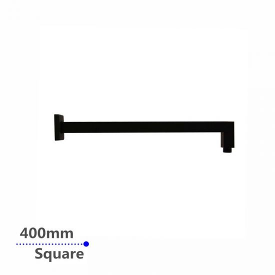 Blaze Square Wall Mounted Shower Arm 400mm - Matte Black