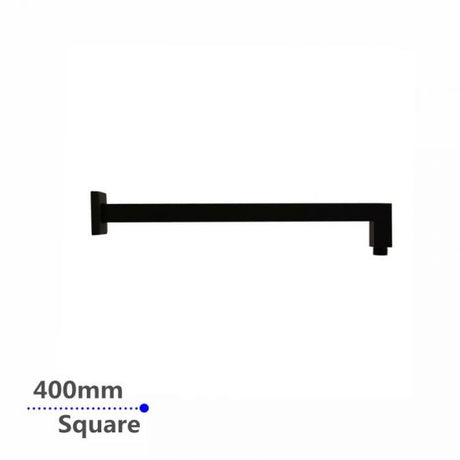 Blaze Square Wall Mounted Shower Arm 400mm - Matte Black
