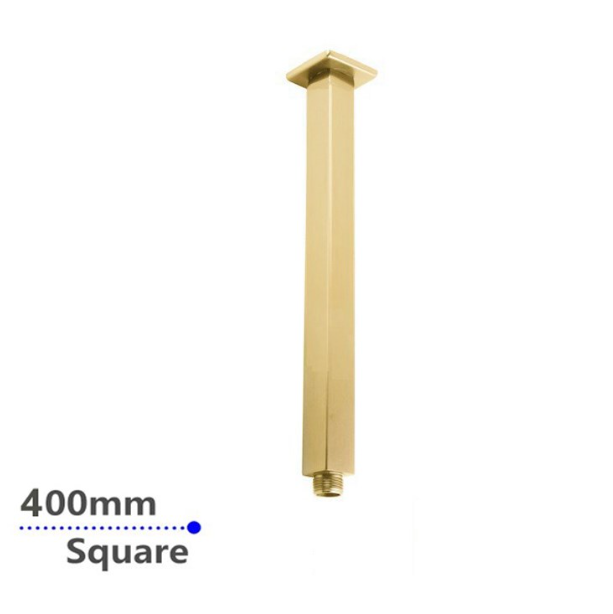 Blaze Square Ceiling Shower Arm 400mm - Brushed Brass