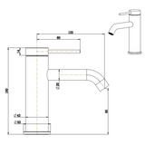 LVB Mica Basin Mixer - Curved Spout - Living Brass