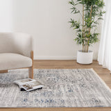 Bohemian Paradise Medalion Grey Blue Rug - 06GBLU