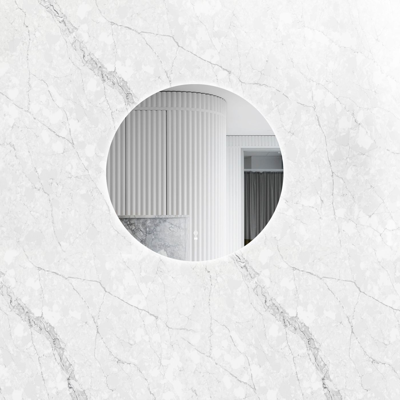 BONDI Backlit LED Round Frameless Mirror 800x800mm