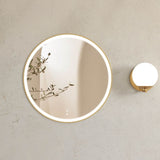 BONDI LED Round Metal Frame Mirror 800x800mm Brushed Gold