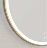 BONDI LED Round Metal Frame Mirror 800x800mm Brushed Gold
