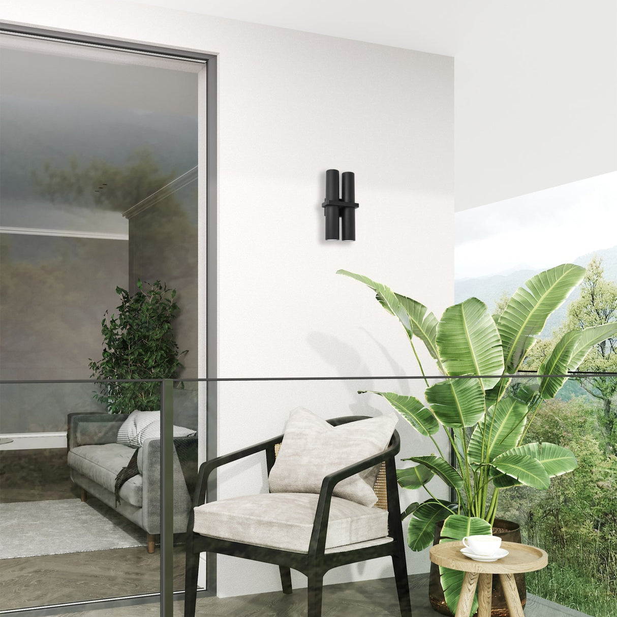 BRILLER: Exterior Black Up/Down Single / Double Pillar Spot Light IP65