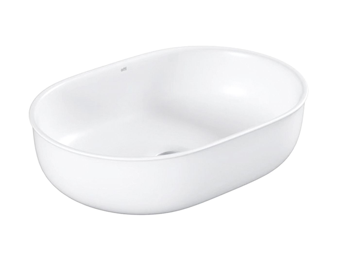 BRONTE Matte White Ceramic Basin (Oval: 500x350x130)